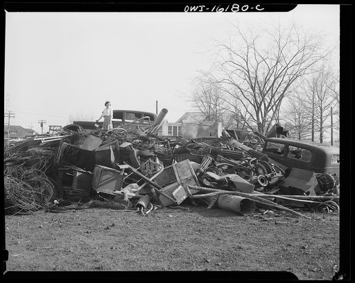Detroit, Michigan. Scrap collected for salvage at a rally sponsored by the Work Projects Administration (WPA) at the state fairgrounds