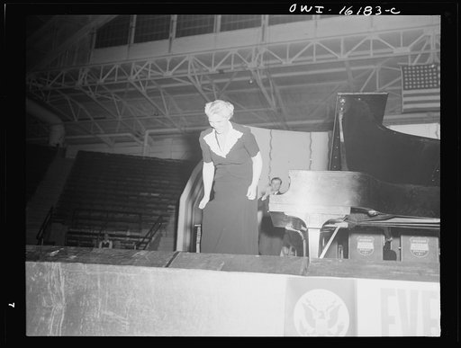 Detroit, Michigan. Entertainers performing at a scrap salvage rally sponsored by the Work Projects Administration (WPA) at the state fairgrounds