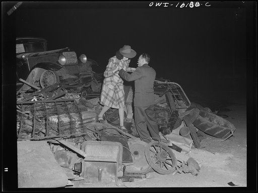 Detroit, Michigan. Scrap collected for salvage at a rally sponsored by the Work Projects Administration (WPA) at the state fairgrounds