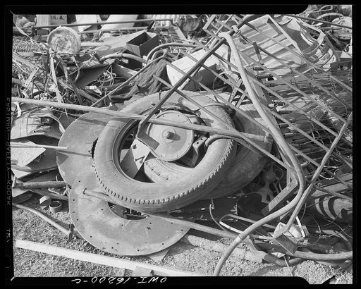 Detroit, Michigan. Scrap collected for salvage at a rally sponsored by the Work Projects Administration (WPA) at the state fairgrounds