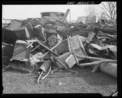 Detroit, Michigan. Scrap collected for salvage at a rally sponsored by the Work Projects Administration (WPA) at the state fairgrounds