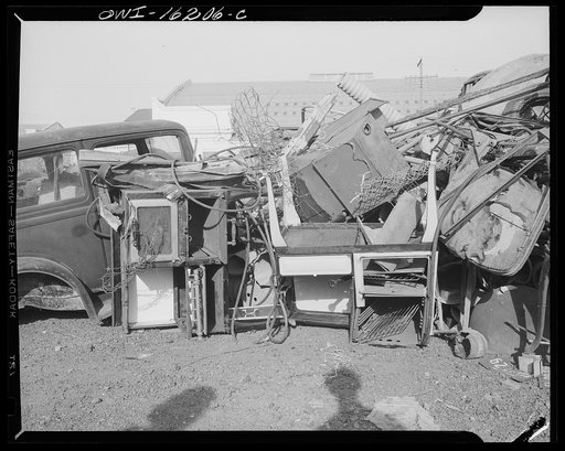 Detroit, Michigan. Scrap collected for salvage at a rally sponsored by the Work Projects Administration (WPA) at the state fairgrounds