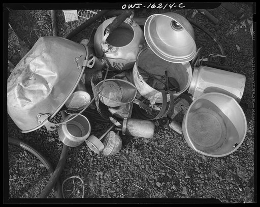 Detroit, Michigan. Scrap collected for salvage at a rally sponsored by the Work Projects Administration (WPA) at the state fairgrounds