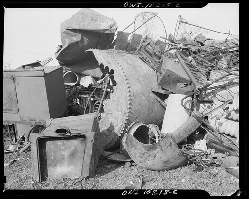 Detroit, Michigan. Scrap collected for salvage at a rally sponsored by the Work Projects Administration (WPA) at the state fairgrounds