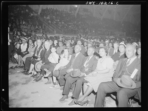 Detroit, Michigan. Jitterbug dancing as part of the entertainment at a scrap salvage rally sponsored by the Work Projects Adminstration (WPA) at the state fairgrounds