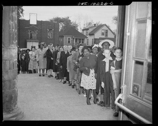 Detroit, Michigan. Waiting in line at sugar rationing board