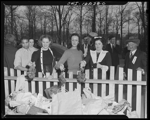 Untitled photo, possibly related to: Detroit, Michigan. Scrap collected for salvage at a rally sponsored by the Work Projects Administration (WPA) at the state fairgrounds