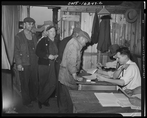 Detroit, Michigan. Election of officers to the Ford local 600, United Automobile Workers, Congress of Industrial Organizations. 80,000 River Rouge Ford plant workers voted