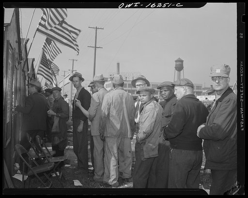 Detroit, Michigan. Election of officers to the Ford local 600, United Automobile Workers, Congress of Industrial Organizations. 80,000 River Rouge Ford plant workers voted