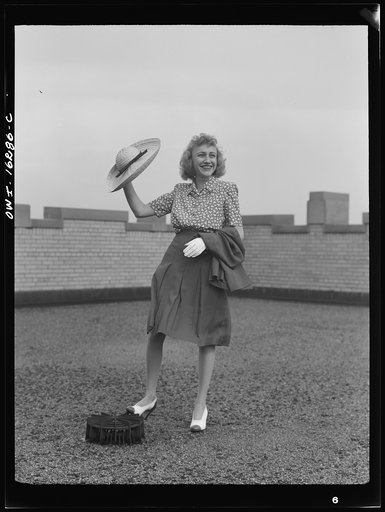 Detroit, Michigan. Fashion show presented by the Chrysler Girls' Club of the Chrysler Corporation at Saks Fifth Avenue store. Typical American girl