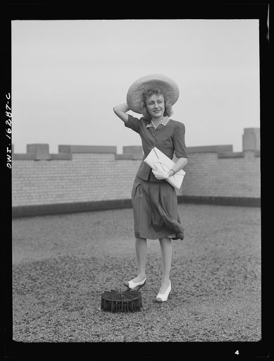 Untitled photo, possibly related to: Detroit, Michigan. Fashion show presented by the Chrysler Girls' Club of the Chrysler Corporation at Saks Fifth Avenue store. Typical American girl