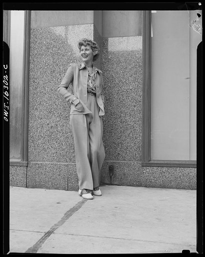 Untitled photo, possibly related to: Detroit, Michigan. Style show of clothes worn by better-dressed office workers, presented by the Chrysler Girls' Club of the Chrysler Corporation at Saks Fifth Avenue store