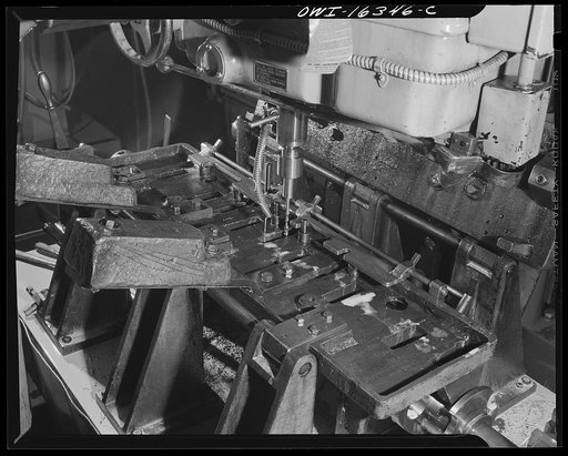 Detroit, Michigan. Results of constructive suggestions placed by workers in a box for this purpose in the Cadillac motor car division of General Motors Corporation (?). A jig to prevent mistakes in boring holes in a complicated part