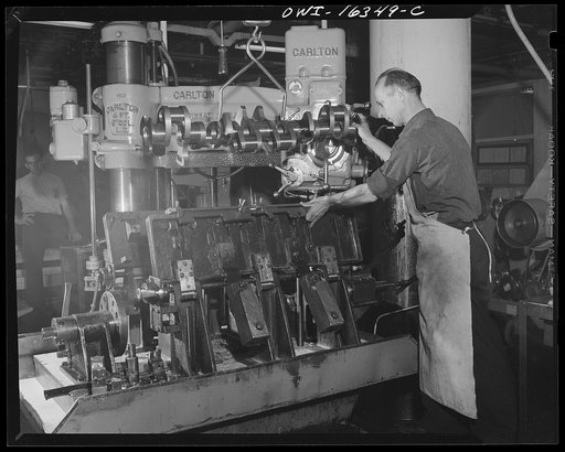 Detroit, Michigan. A box for suggestions from workers installed in the Cadillac motor car division of General Motors Corporation (?)