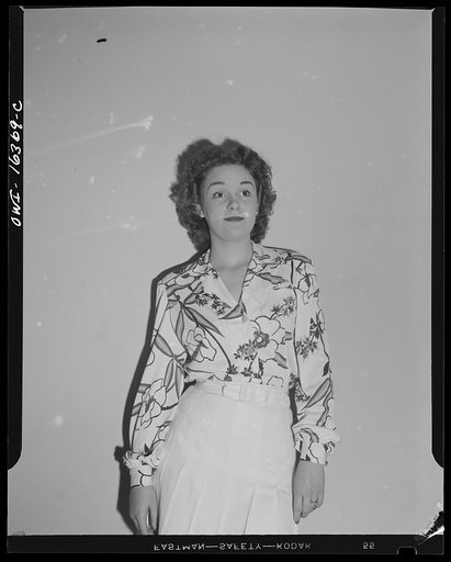 Untitled photo, possibly related to: Detroit, Michigan. Style show of clothes worn by better-dressed office workers, presented by the Chrysler Girls' Club of the Chrysler Corporation at Saks Fifth Avenue store