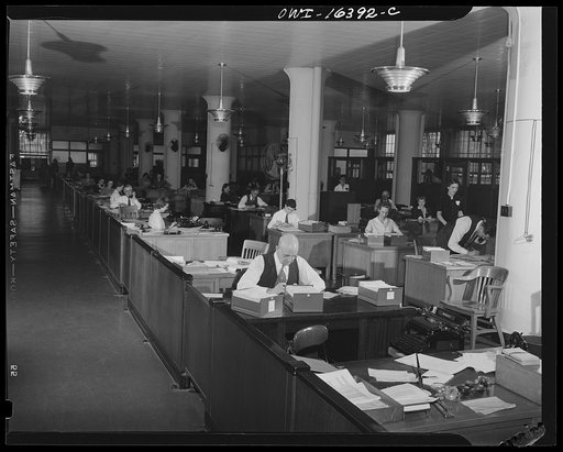 Detroit, Michigan. Interior of the office at the Chrysler Corporation