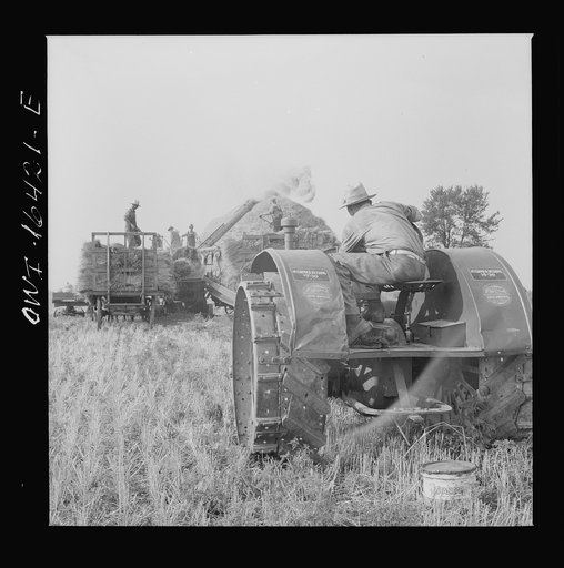 Jackson, Michigan. Tractor which runs a threshing machine