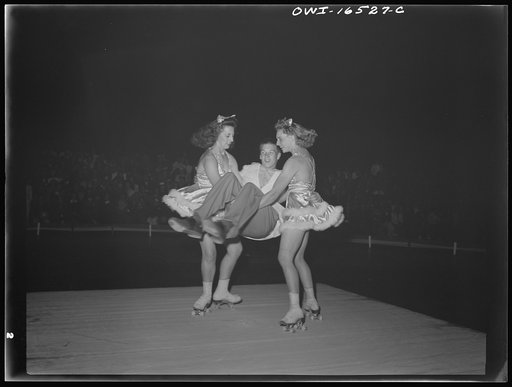 Untitled photo, possibly related to: Detroit, Michigan. A Venetian night party at the Detroit yacht club, whose members represent the wealthier class of manufacturers and their friends. Crowd watching an outdoor circus