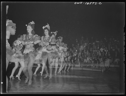 Untitled photo, possibly related to: Detroit, Michigan. A Venetian night party at the Detroit yacht club, whose members represent the wealthier class of manufacturers and their friends. Girl dancers