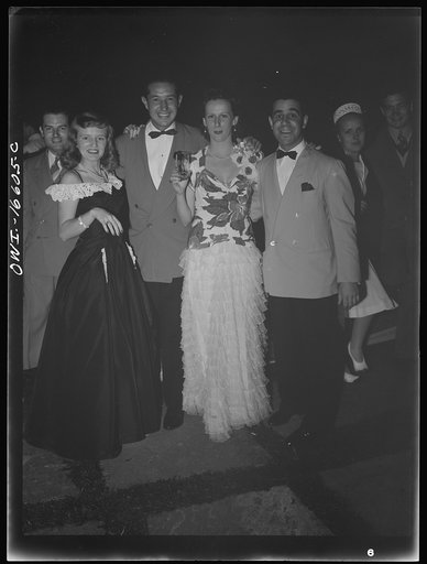 Untitled photo, possibly related to: Detroit, Michigan. A Venetian night party at the Detroit yacht club, whose members represent the wealthier class of manufacturers and their friends. Group dancing