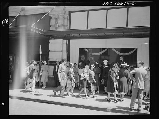 Detroit, Michigan. Crowds in front of the Crowley-Milner department store.