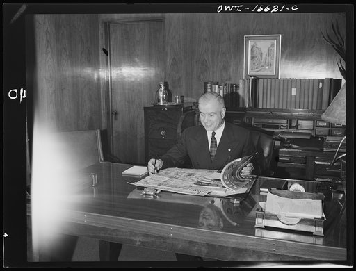 Untitled photo, possibly related to: Detroit, Michigan. Executive at the Crowley-Milner department store