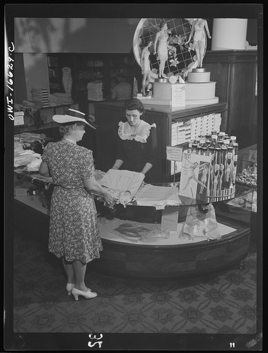 Detroit, Michigan. Corset department at the Crowley-Milner department store