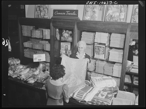 Detroit, Michigan. Towel department at the Crowley-Milner department store
