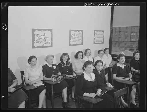 Detroit, Michigan. Class for receivers of telephone orders at the Crowley-Milner department store