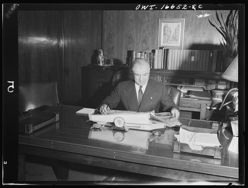 Untitled photo, possibly related to: Detroit, Michigan. Executive at the Crowley-Milner department store