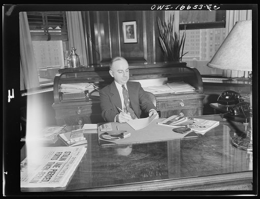 Untitled photo, possibly related to: Detroit, Michigan. Executive at the Crowley-Milner department store.