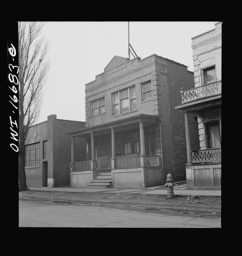 Untitled photo, possibly related to: Detroit, Michigan. Typical Negro residential fronts. These are conditions under which families originally lived before moving to the Sojourner Truth project