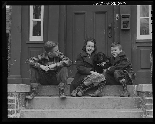 Untitled photo, possibly related to: Royal Oak, Michigan. Children in the neighborhood of Father Coughlin's Shrine of the Little Flower
