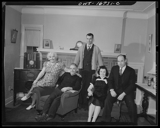 Royal Oak, Michigan. Family group in the neighborhood of Father Coughlin's Shrine of the Little Flower