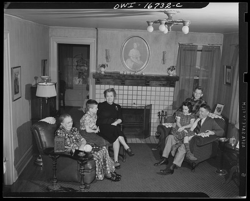 Royal Oak, Michigan. A family in the neighborhood of the Father Coughlin's Shrine of the Little Flower