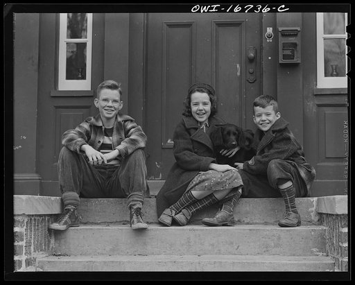 Untitled photo, possibly related to: Royal Oak, Michigan. Children in the neighborhood of Father Coughlin's Shrine of the Little Flower