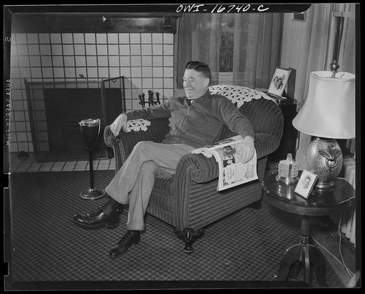 Untitled photo, possibly related to: Royal Oak, Michigan. A man in the neighborhood of Father Coughlin's Shrine of the Little Flower