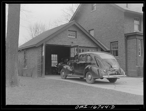 Royal Oak, Michigan. Automobile and two-car garage