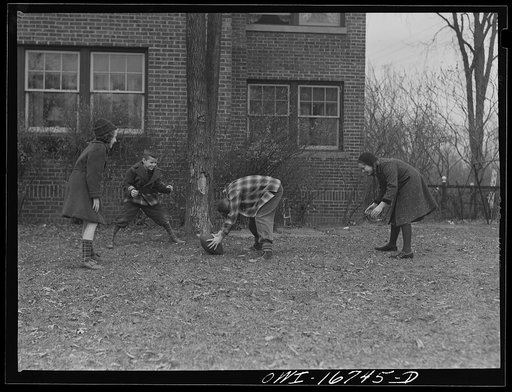 Royal Oak, Michigan. Children playing touch football
