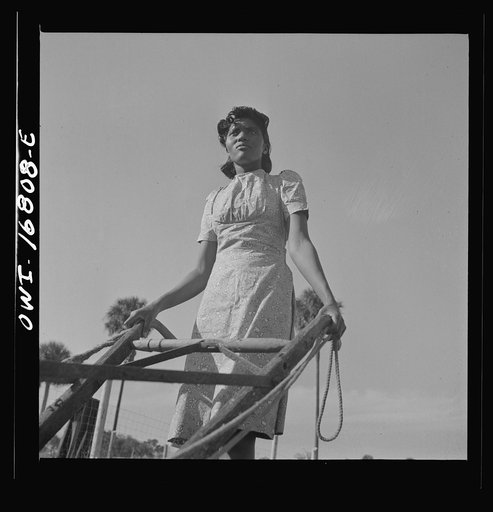 Daytona Beach, Florida. Bethune-Cookman College. Student on the agricultural school farm