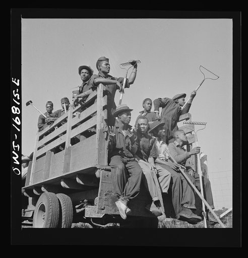 Daytona Beach, Florida. Bethune-Cookman College. Students waiting to be taken to the agricultural school farm where they will learn modern methods