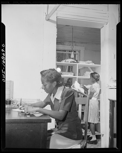Daytona Beach, Florida. Bethune-Cookman College. Students learning modern laundry methods