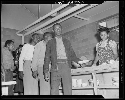 Daytona Beach, Florida. Bethune-Cookman College. Students eating cafeteria meals