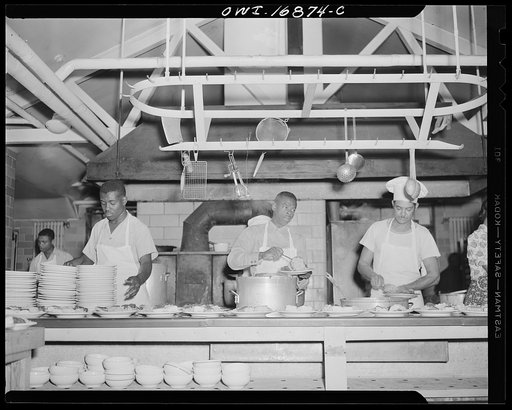Daytona Beach, Florida. Bethune-Cookman College. Students earning tuition by working in the kitchen during meal time