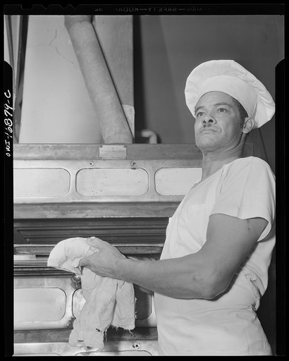 Untitled photo, possibly related to: Daytona Beach, Florida. Bethune-Cookman College. Chef in the cafeteria kitchens