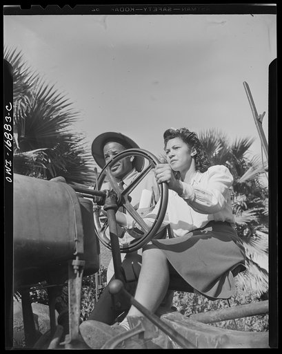 Daytona Beach, Florida. Bethune-Cookman College. Girls as well as boys learn to drive tractors and to use hand plows