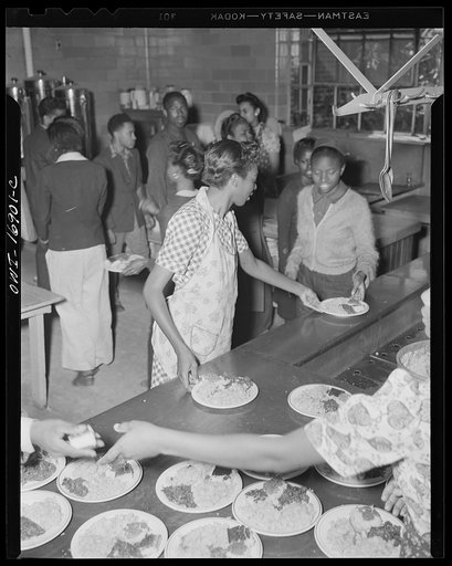 Daytona Beach, Florida. Bethune-Cookman College. The students get their meals at the cafeteria three times a day, twice on Sunday