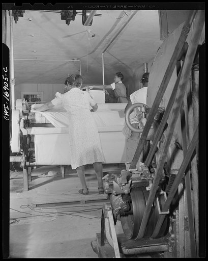 Daytona Beach, Florida. Bethune-Cookman College. Laundry where all of the linen and students' personal laundry is handled by hired help and students who are working their way through college