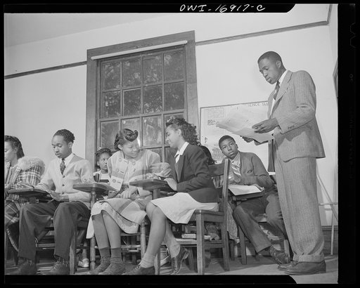 Daytona Beach, Florida. Bethune-Cookman College. Mr. Charles Campbell, former Columbia University student, conducting class