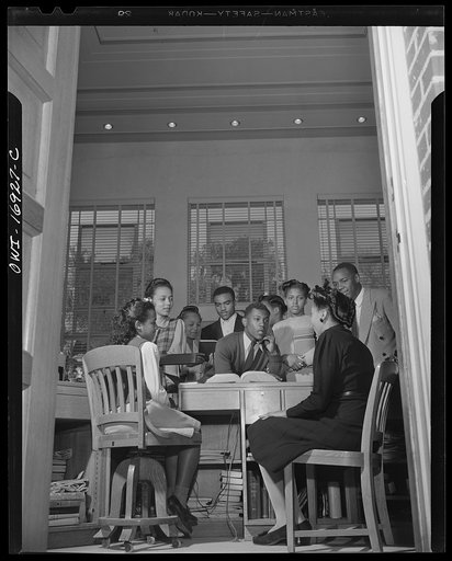 Daytona Beach, Florida. Bethune-Cookman College. Receiving desk in the Rhodes Memorial Library